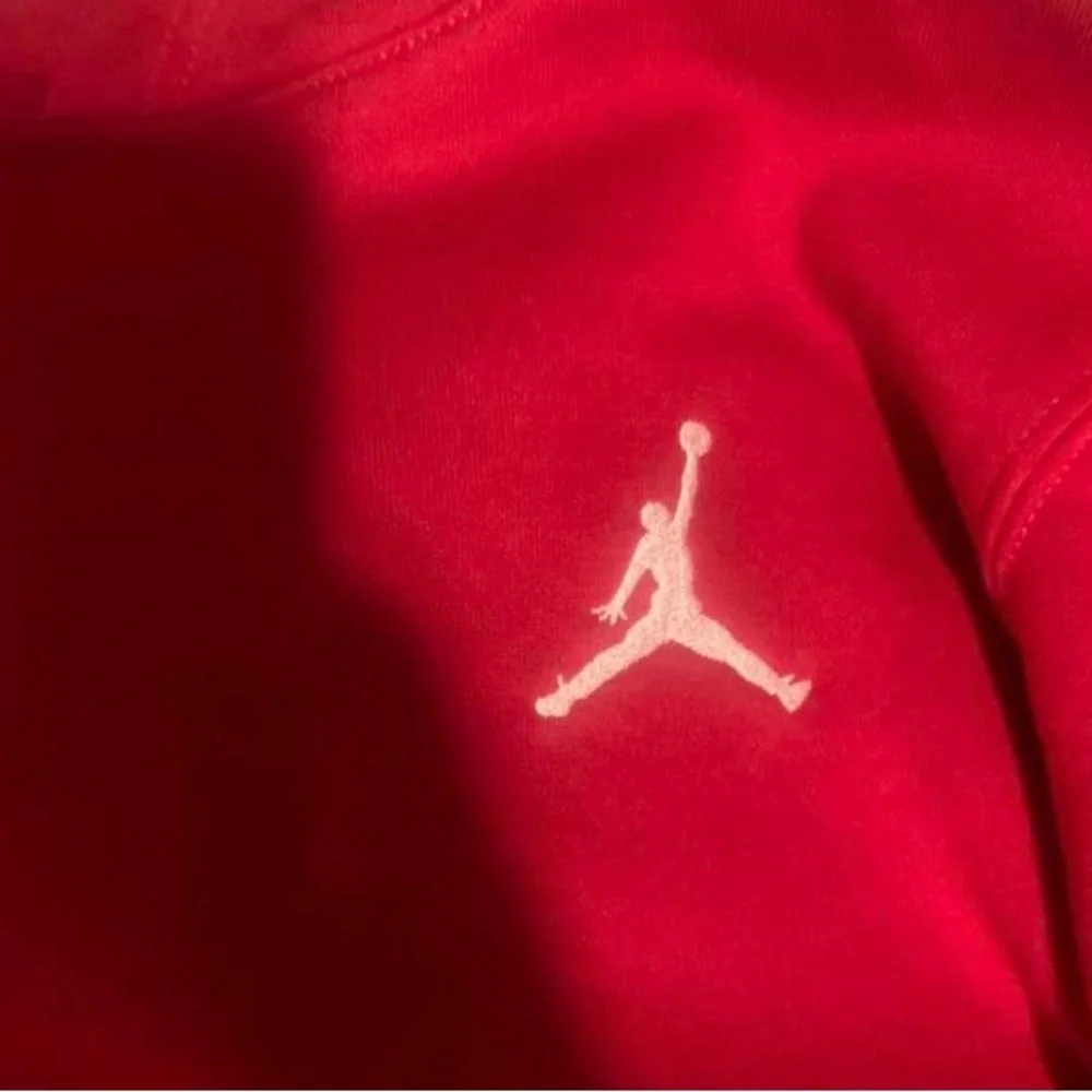 Jordan Red Pullover Hoodie with White Jumpman